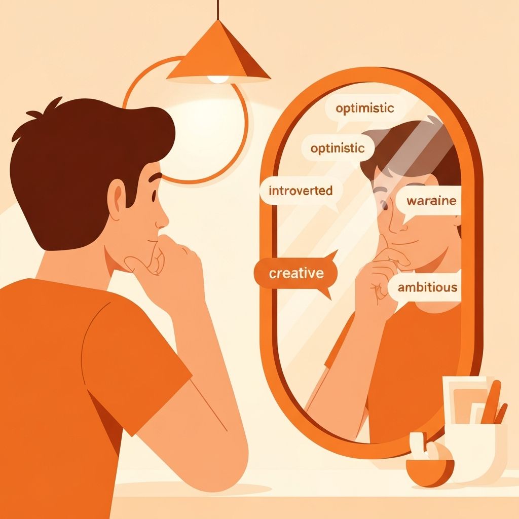Personality discovery through cliche test - person reflecting on their inner traits
